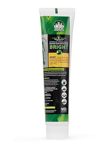 BENTODENT Toothpaste - Bentonite Clay & Activated Charcoal, Fluoride-Free, SLS-Free, Vegan, 3.52 oz