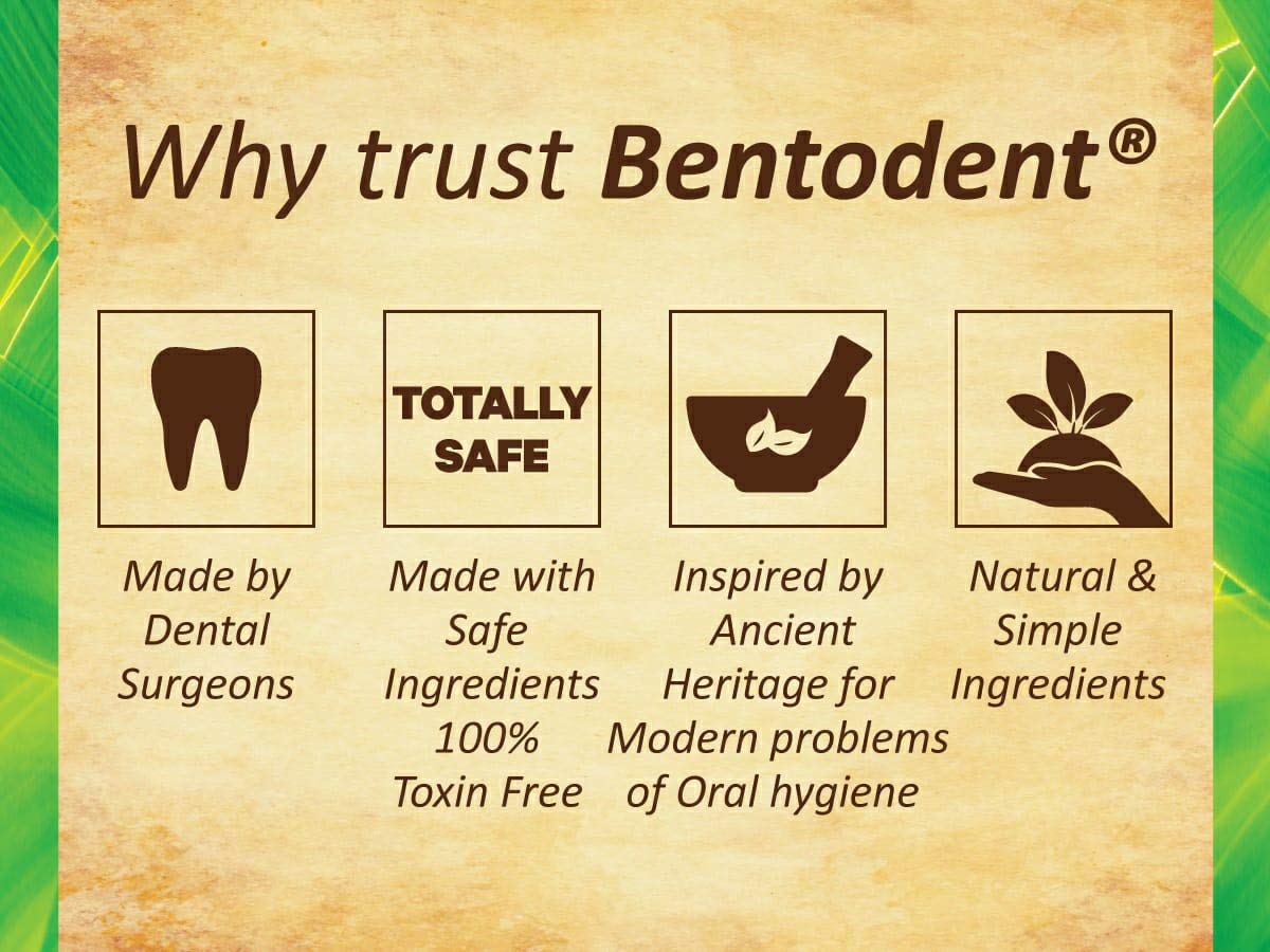 Bentodent Remineralizing Calcium Bentonite Clay Toothpaste - Fluoride Free, Organic, Premium Mint