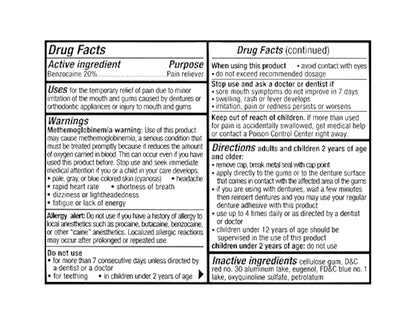 Benzodent Dental Pain Relieving Cream for Dentures & Braces – 0.25 oz Tube (Pack of 3)