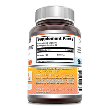 Amazing Formulas Berberine 1000mg Per Serving 60 Capsules Supplement | Non GMO | Gluten Free | Made in USA