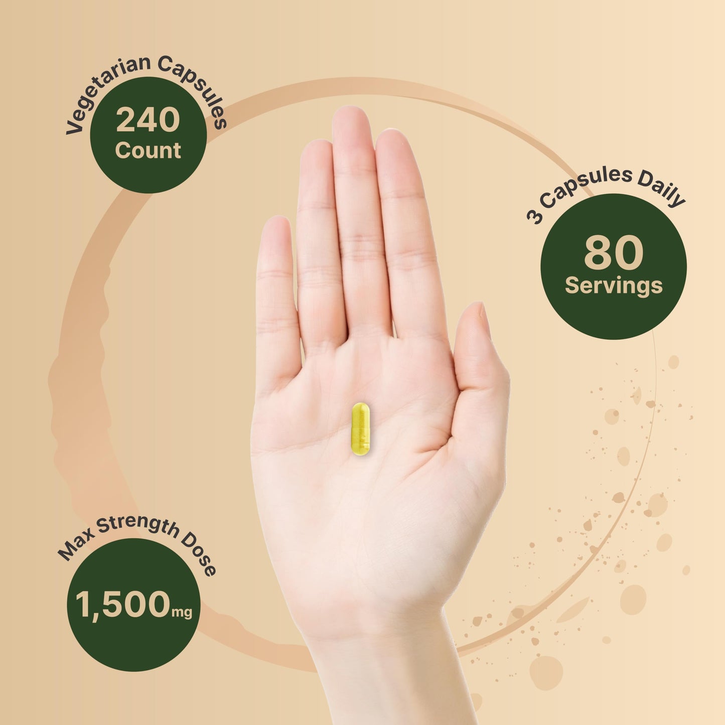 Berberine 1500mg with Cinnamon & Turmeric – 240 Veggie Capsules | 97% Pure Berberine HCL | Vegan, Non-GMO