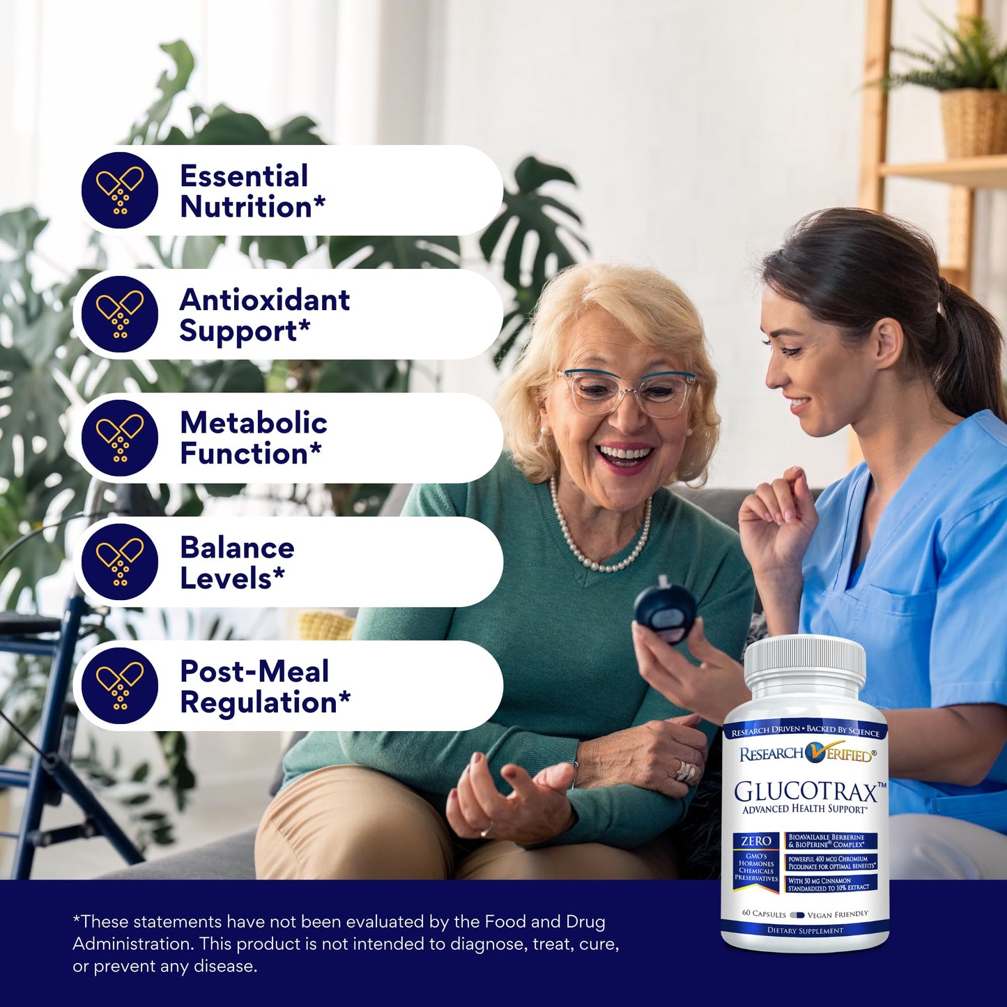 Research Verified Glucotrax - Berberine, Cinnamon, Gymnema | 3 Month Supply, 180 Capsules
