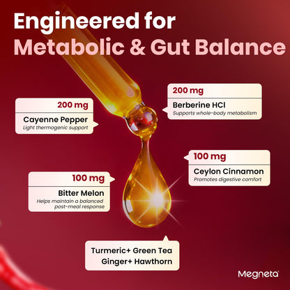 Berberine with Ceylon Cinnamon & Cayenne Pepper Liquid Drops – Digestive & Immune Support, GLP-1 Boost, 2 oz