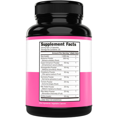Myo-Inositol & D-Chiro Inositol for Women — 90 Capsules (40:1) Hormone Balance