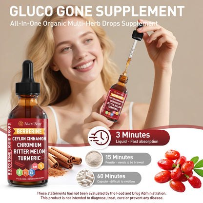 Berberine with Ceylon Cinnamon Liquid Drops – Immune & Digestive Support (2 fl oz)