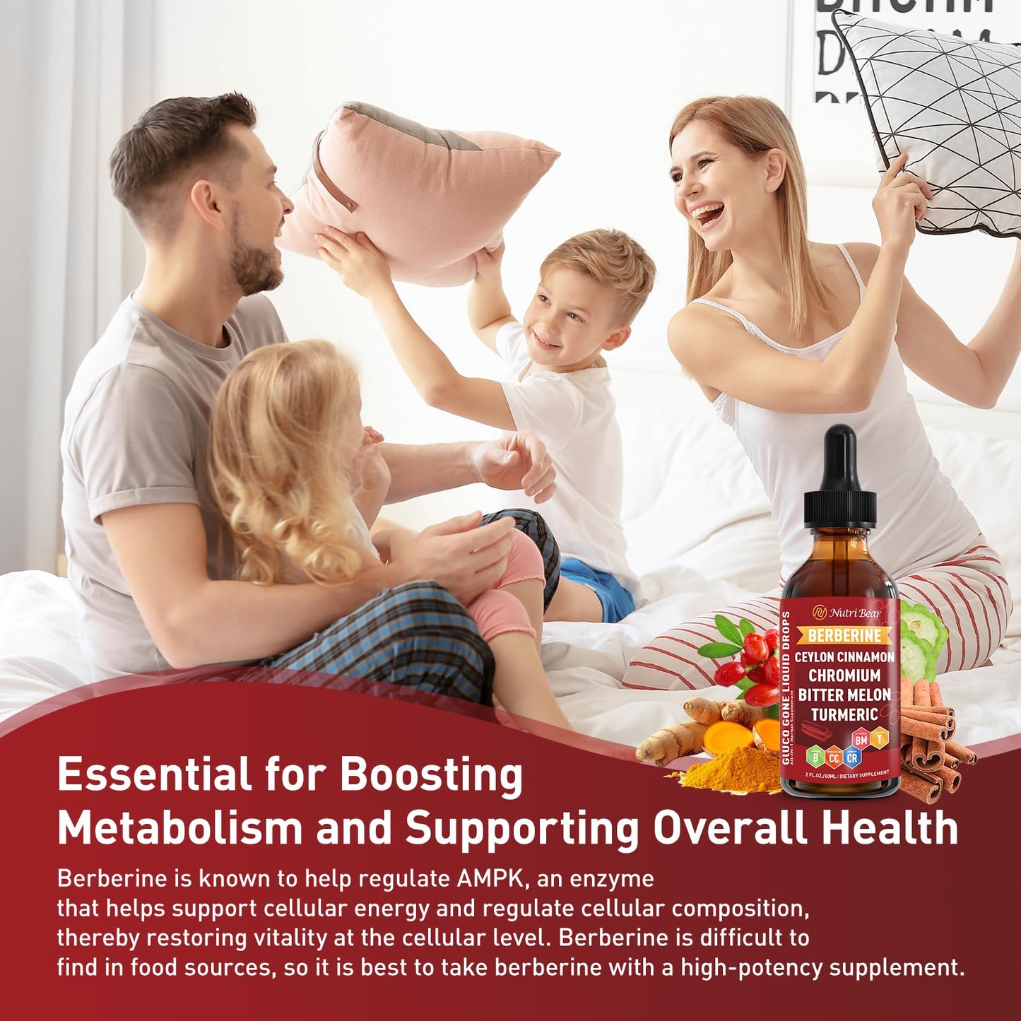 Berberine with Ceylon Cinnamon Liquid Drops – Immune & Digestive Support (2 fl oz)