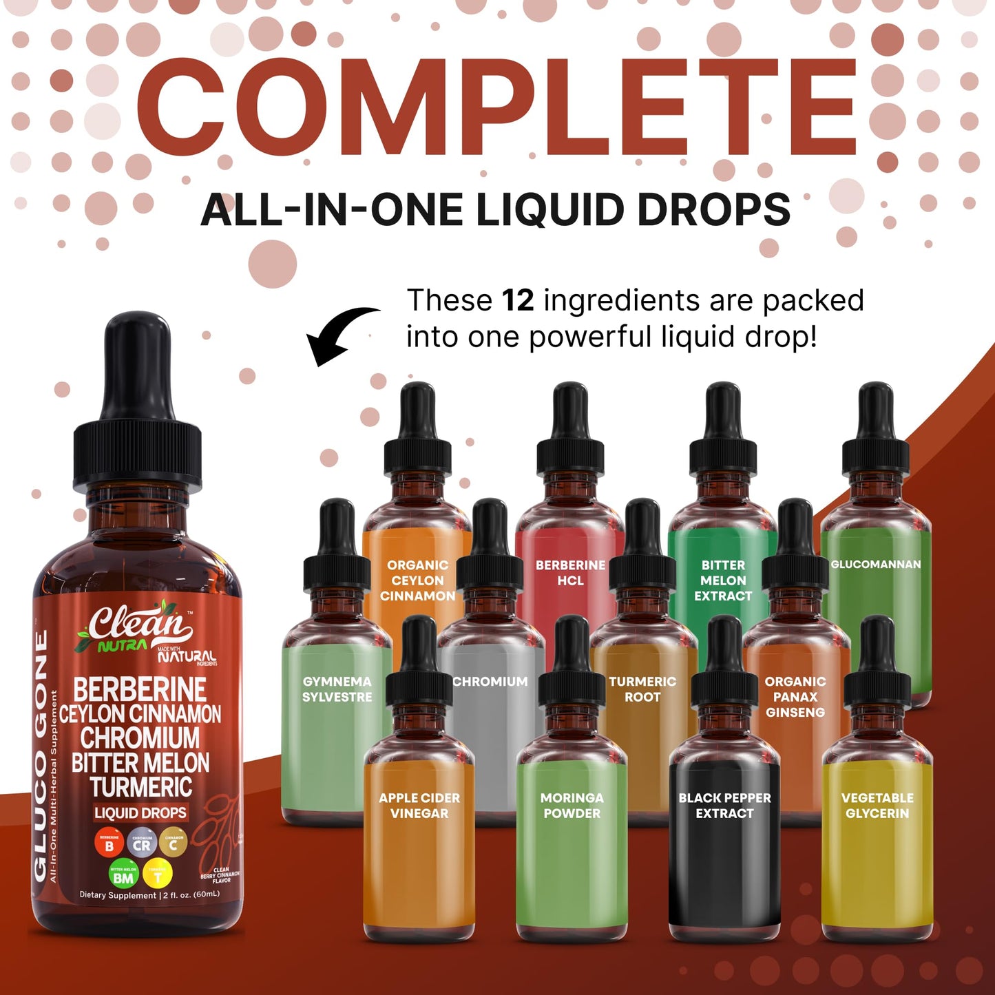 Clean Nutra Berberine with Cinnamon Liquid Drops – GLP-1 Support with Moringa
