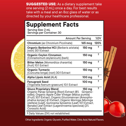 Berberine with Ceylon Cinnamon Liquid Drops – Immune Support Formula (2 oz)