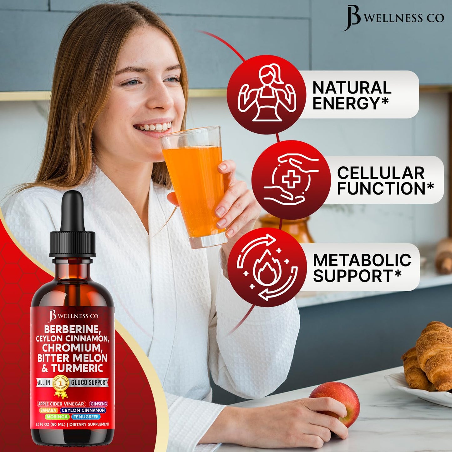 Berberine with Ceylon Cinnamon Liquid Drops 2 OZ | Bitter Melon, Glucomannan, Gymnema & More