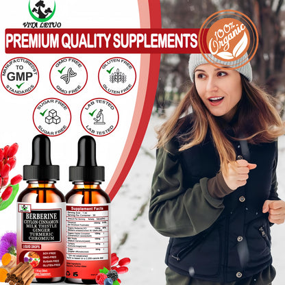 Berberine Drops - 6-in-1 High-Absorption Liquid Berberine (30 Servings)