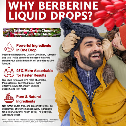 Berberine Drops - 6-in-1 High-Absorption Liquid Berberine (30 Servings)
