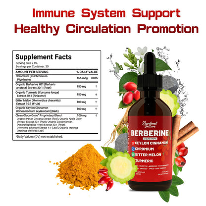 Berberine Drops with Ceylon Cinnamon - Immune & Metabolic Support (4 oz)