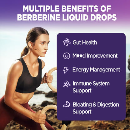 Liposomal Liquid Berberine Drops Sugar Free – Immune & Digestive Support (Lemon, 2 fl oz)