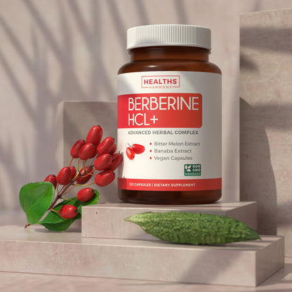 Berberine HCL Plus – Non-GMO & Vegetarian, 120 Veg Caps