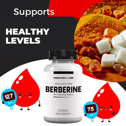 Research Labs Berberine 1500mg High Absorption – 180 Capsules | BerberQuil™
