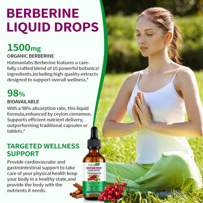 Berberine Supplement High Strength Liquid Drops 60ml – 100% Absorption