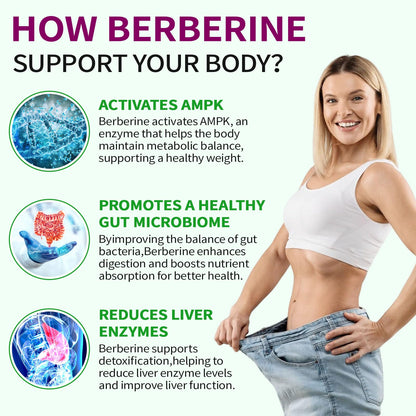 Berberine Supplement High Strength Liquid Drops 60ml – 100% Absorption