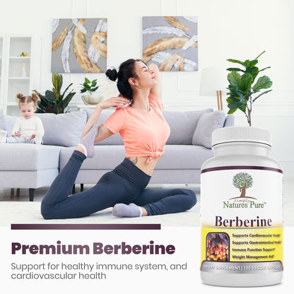 Simply Nature’s Pure Berberine HCl 500mg - 120 Capsules | Heart & GI Support