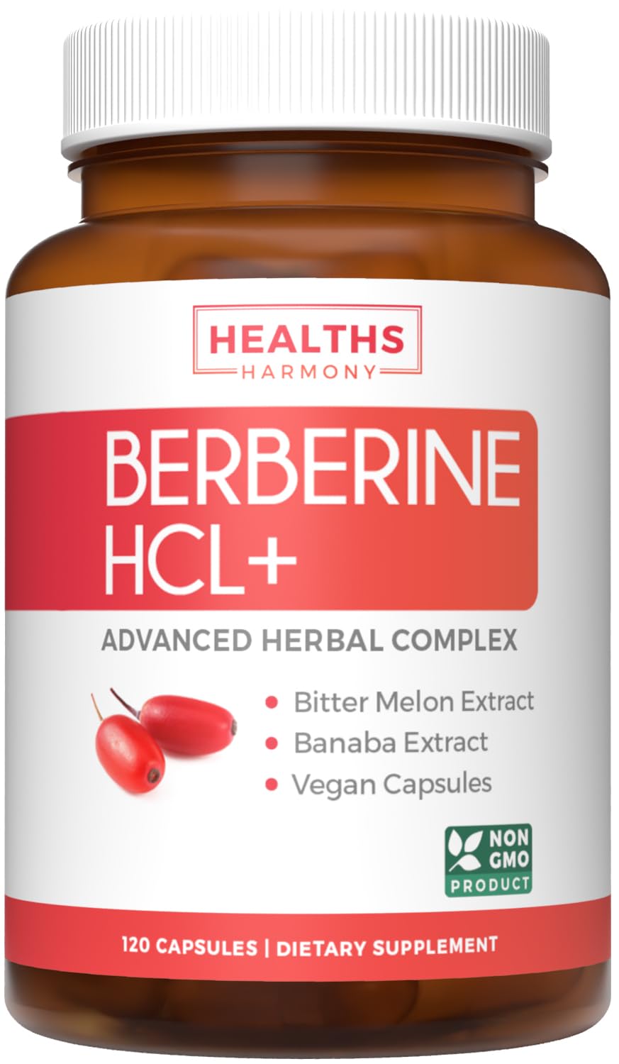 Berberine HCL Plus – Non-GMO & Vegetarian, 120 Veg Caps