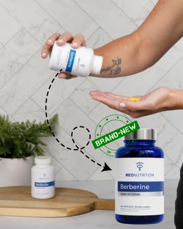 Meo Nutrition Berberine Supplement 1200mg HCI - 60 Capsules | Third-Party Lab Tested, Non-GMO, GMP Certified