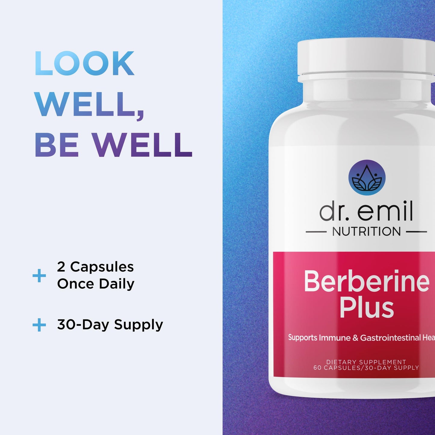 Berberine 500mg Capsules – Dr. Emil Nutrition | Made in USA | 30-Day Supply
