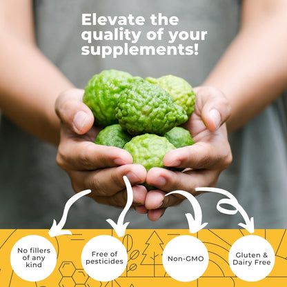 Citrus Bergamot Extract 1000mg Capsules – 25:1 | 50% Polyphenols | 5mg Black Pepper | Vegan & Non-GMO | 180 Capsules | Eleva Nutrition