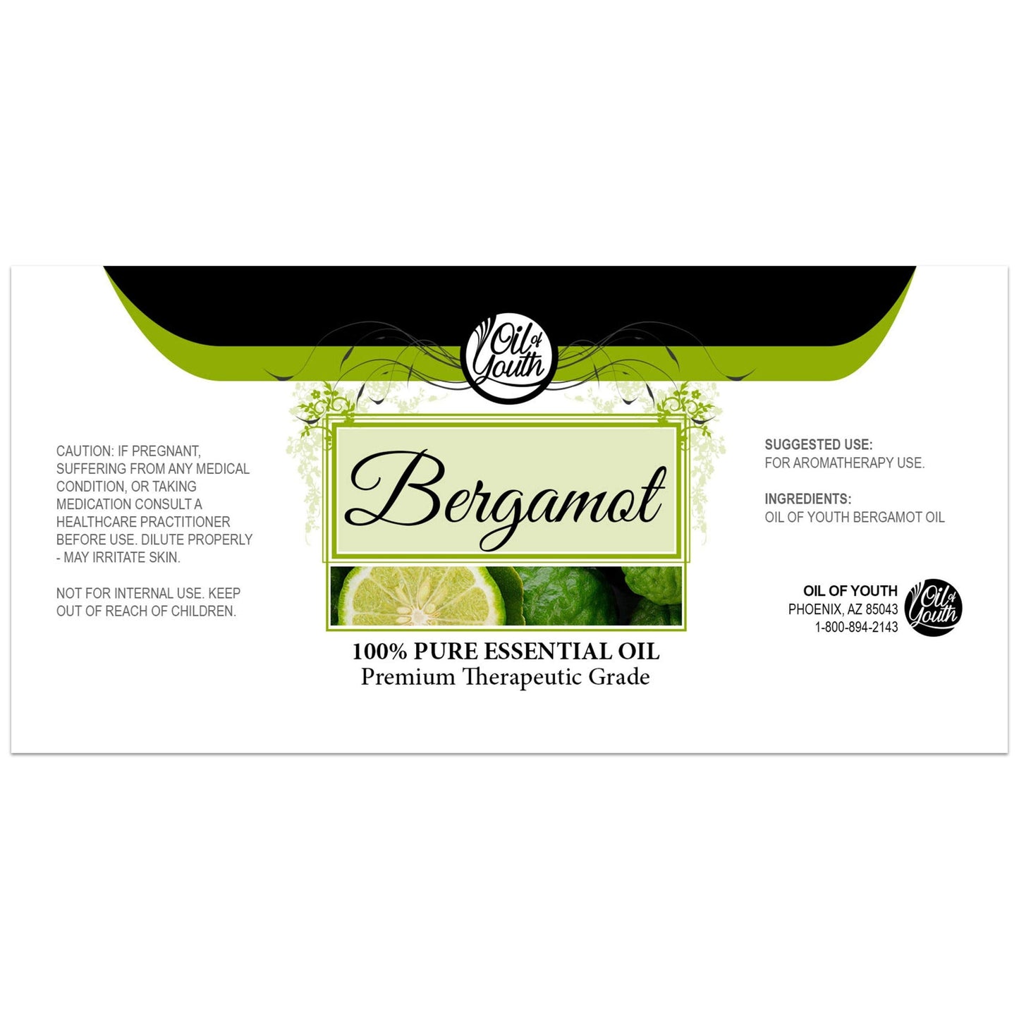 Oil of Youth Bergamot Essential Oil 4oz – Pure Aromatherapy for Diffusers