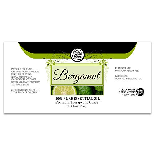 Oil of Youth Bergamot Essential Oil 4oz – Pure Aromatherapy for Diffusers