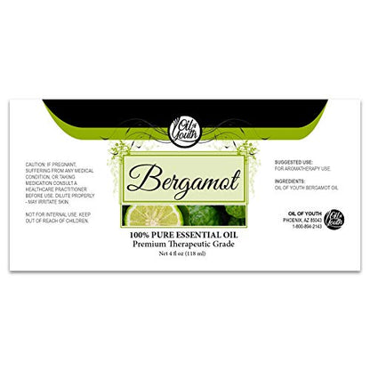 Oil of Youth Bergamot Essential Oil 4oz – Pure Aromatherapy for Diffusers