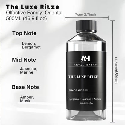 Ritz-Carlton Inspired Diffuser Oil 500ml – Bergamot, Jasmine & Amber