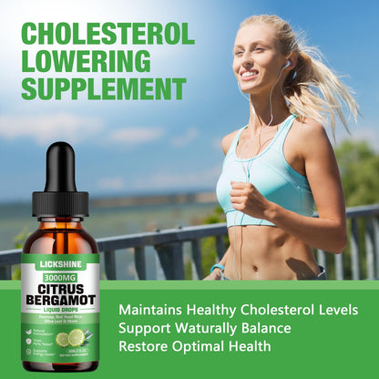 Lickshine 2 Pack Citrus Bergamot Liquid Drops – High Absorption & Cholesterol Support (4 oz)