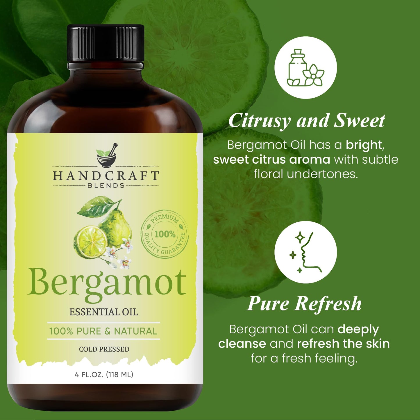 Handcraft Blends Bergamot Essential Oil – 4 oz – Pure & Natural