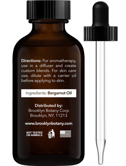 Brooklyn Botany Bergamot Essential Oil - 100% Pure & Premium Grade - 1 Fl Oz