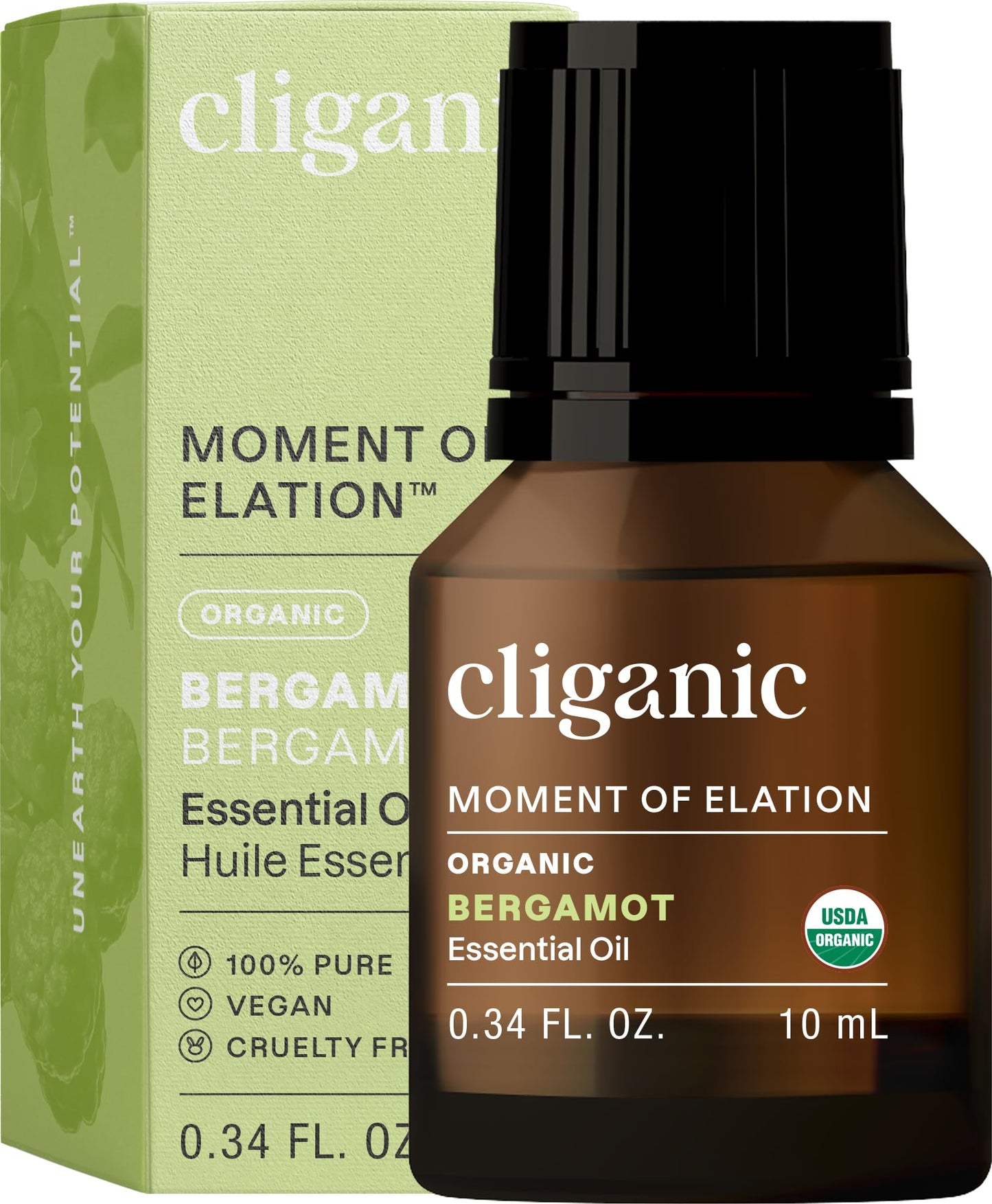 Cliganic Organic Bergamot Essential Oil – 100% Pure, USDA Organic, Non-GMO