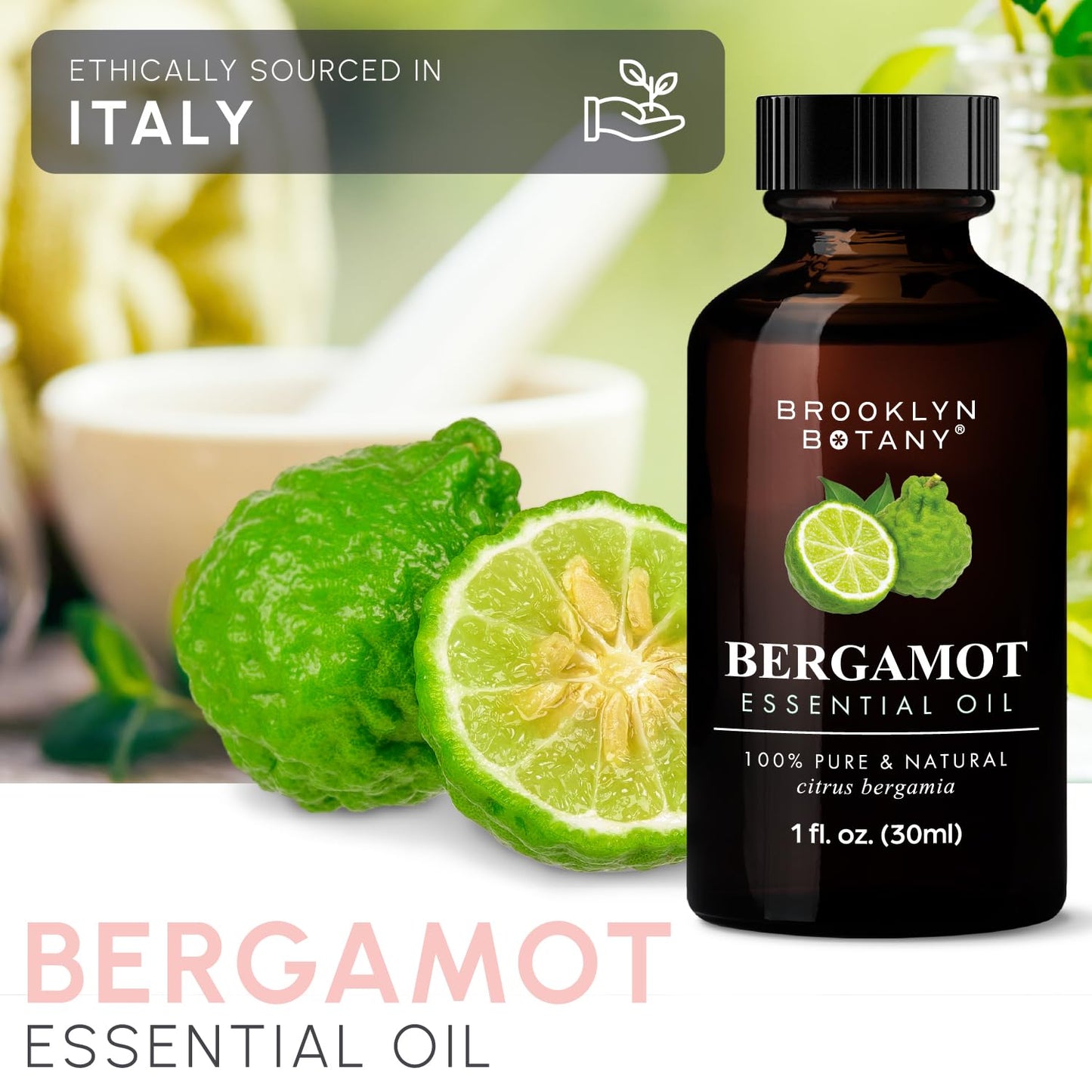 Brooklyn Botany Bergamot Essential Oil - 100% Pure & Premium Grade - 1 Fl Oz
