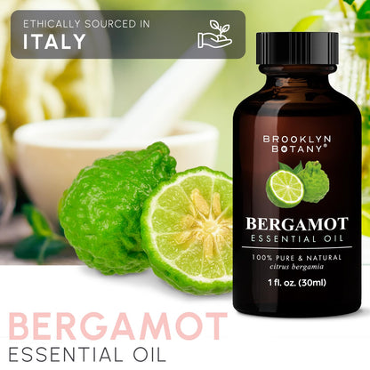 Brooklyn Botany Bergamot Essential Oil - 100% Pure & Premium Grade - 1 Fl Oz