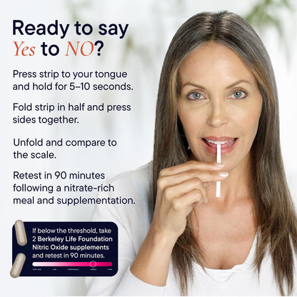 Berkely Life Nitric Oxide Test Strips – At-Home Saliva Test Kit (50 Strips)