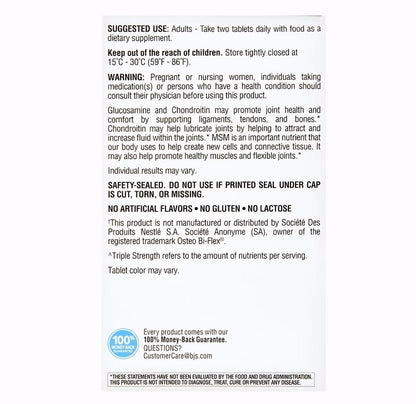 Berkley Jensen Triple Strength Glucosamine Chondroitin MSM Boswellia Complex 2703 mg — Joint Support (200 Tablets)