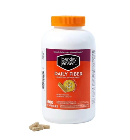 Berkley Jensen Daily Psyllium Husk Supplement – 600 Count Fiber Capsules