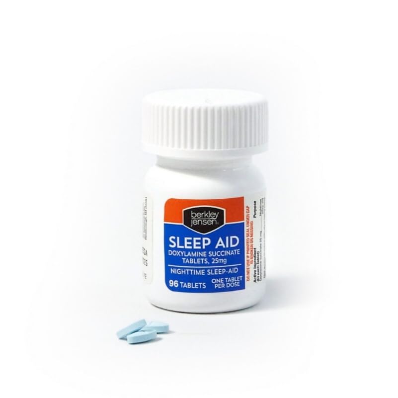 Berkley Jensen Sleep Aid (192 Tablets) – Doxylamine Succinate 25 mg Nighttime Sleep Pills, Non Habit-Forming, Easy to Swallow
