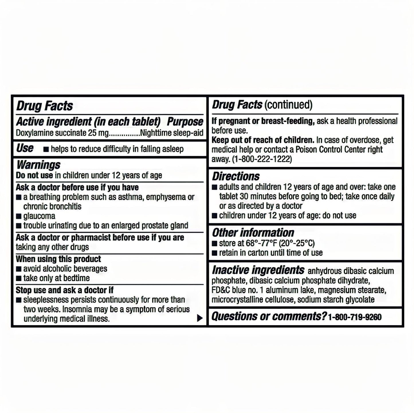 Berkley Jensen Sleep Aid (192 Tablets) – Doxylamine Succinate 25 mg Nighttime Sleep Pills, Non Habit-Forming, Easy to Swallow