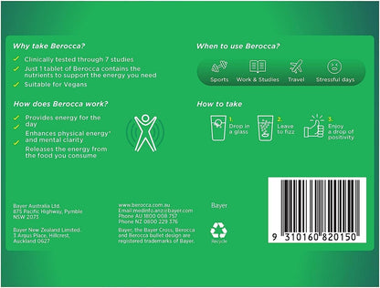 Berocca Performance Original Berry - 45 Effervescent Tablets | Energy & Focus