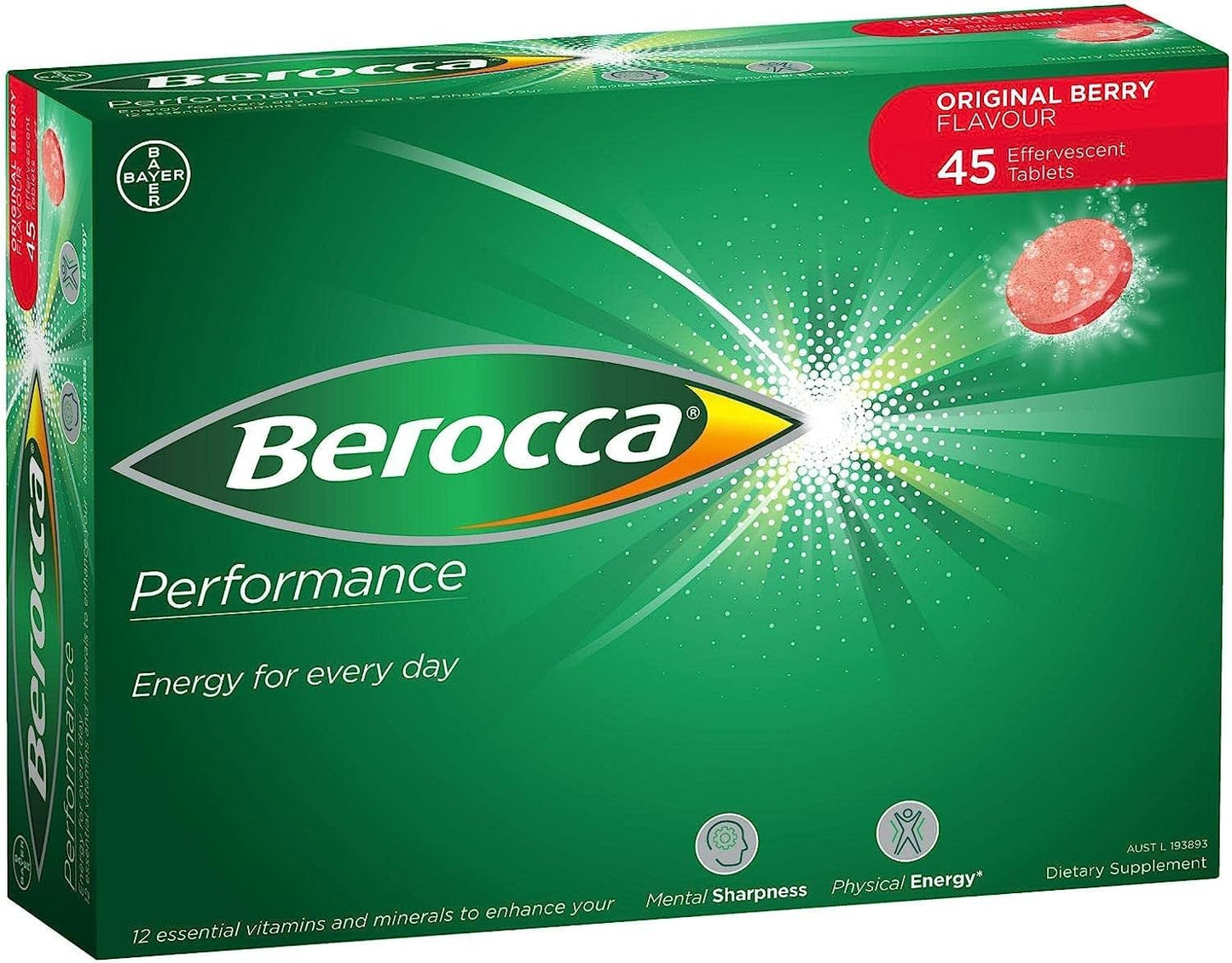 Berocca Performance Original Berry - 45 Effervescent Tablets | Energy & Focus