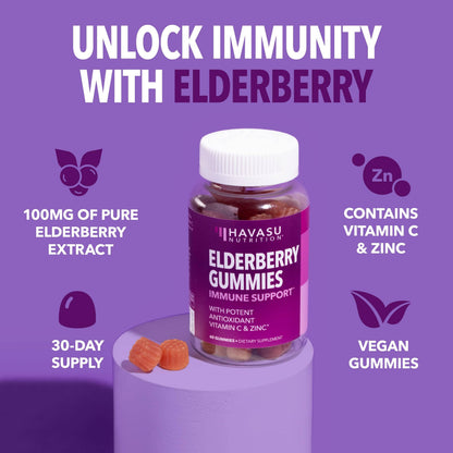 Sambucus Elderberry Gummies – Immune Support with Vitamin C & Zinc
