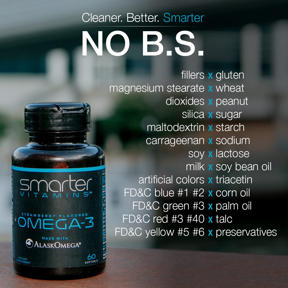 SmarterVitamins Omega-3 5-Pack – Berry Burpless Fish Oil, 2000mg DHA EPA, AlaskOmega