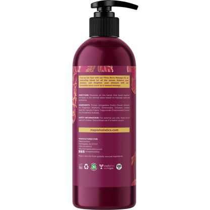 Berry Sensual Massage Oil for Couples – Vegan, Non-GMO, Gluten Free