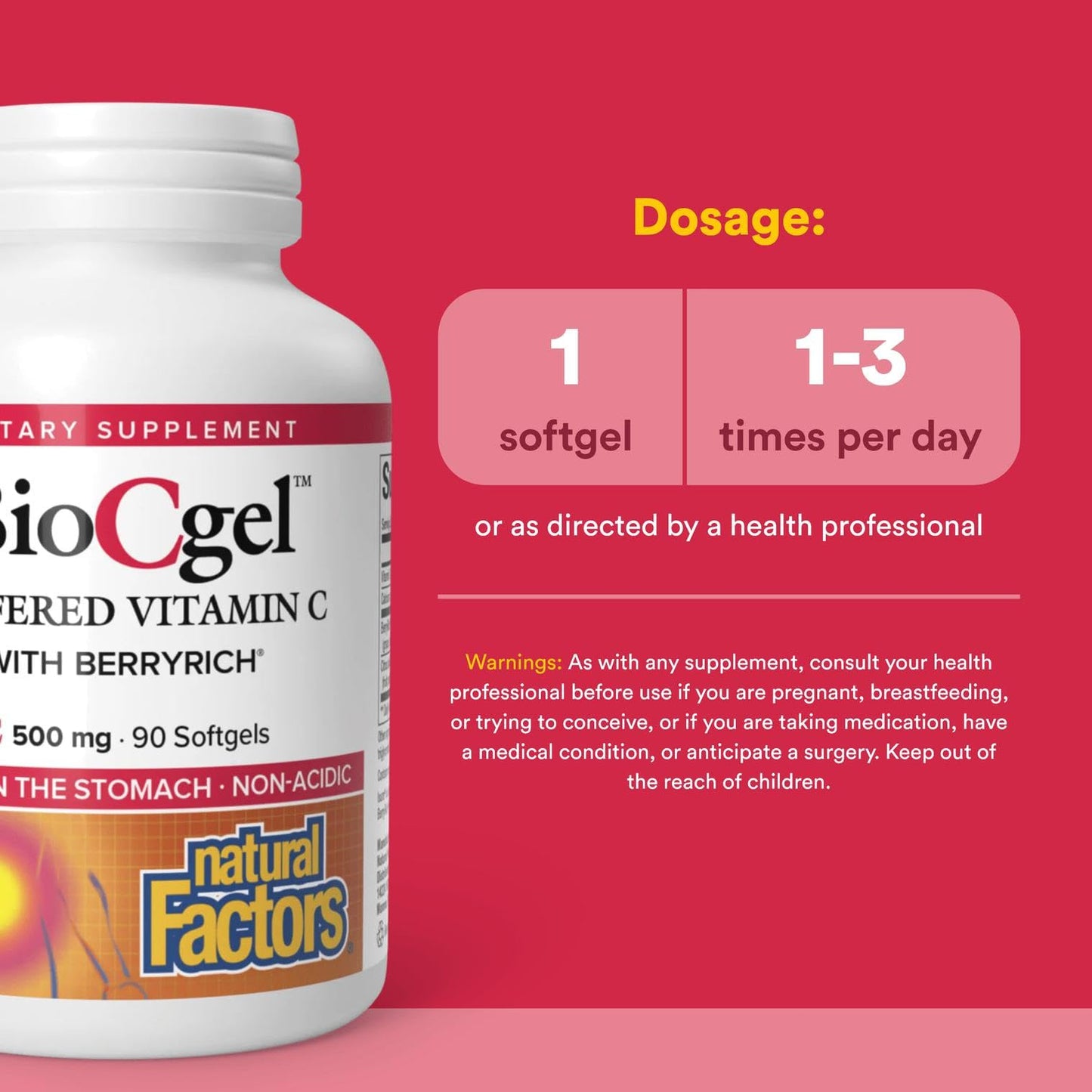 Natural Factors BioCgel Buffered Vitamin C with BerryRich – Gentle on Stomach