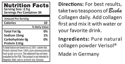 BESHA INC Verisol Collagen Bioactive Peptides, Natural Powder, Made in Germany