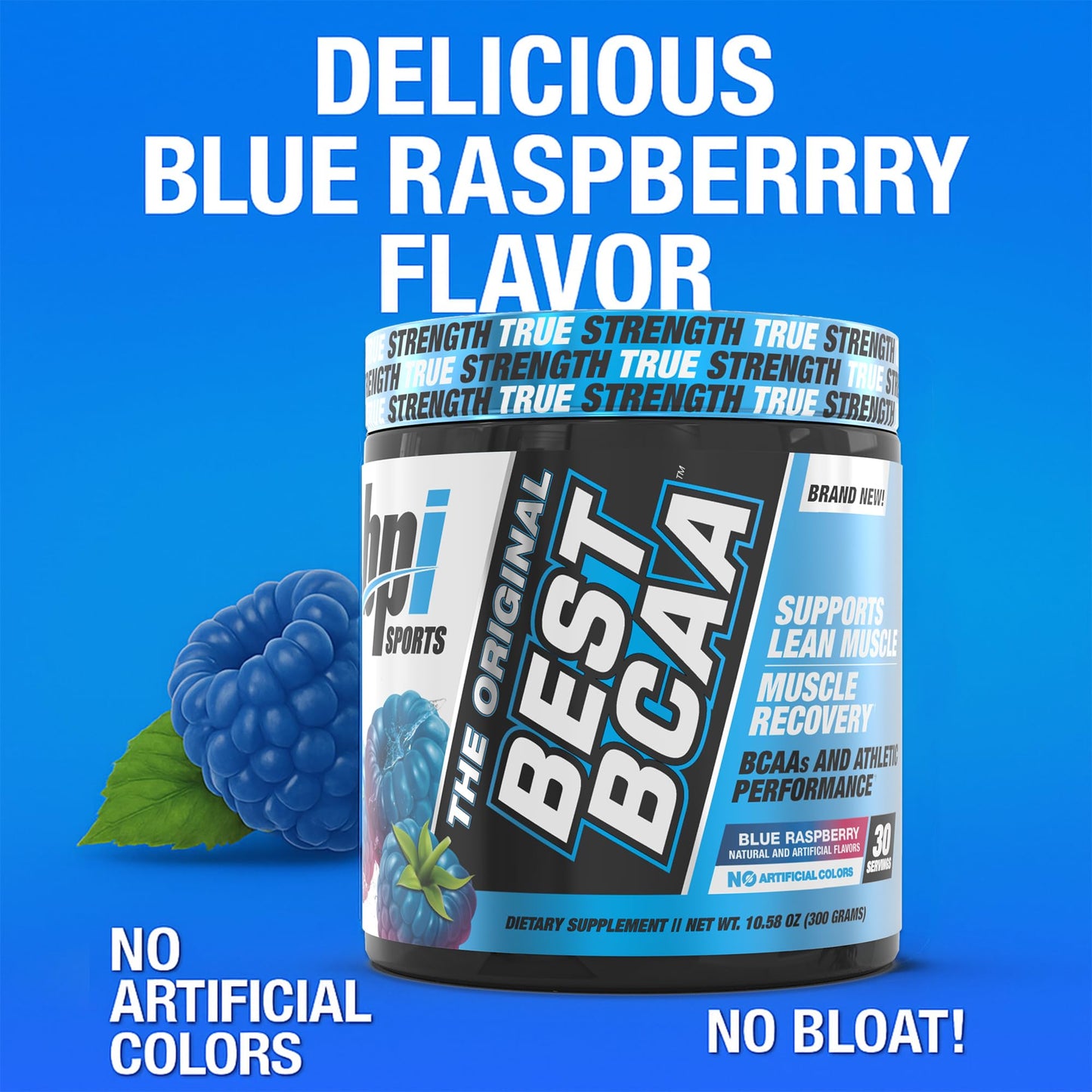 BPI Sports Best BCAA - Blue Raspberry Powder (60 Servings, 21.12 oz)