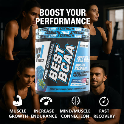 BPI Sports Best BCAA - Blue Raspberry Powder (60 Servings, 21.12 oz)